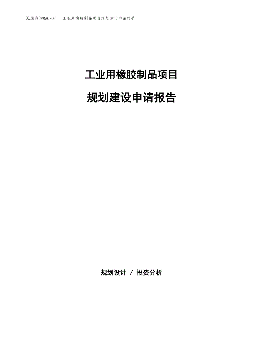 工业用橡胶制品项目规划建设申请报告范文.docx_第1页