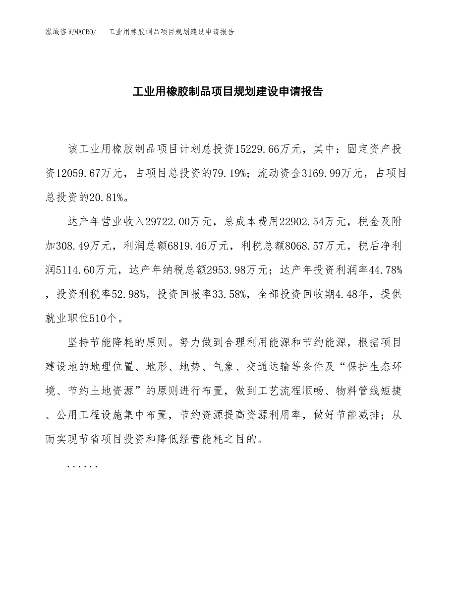 工业用橡胶制品项目规划建设申请报告范文.docx_第2页