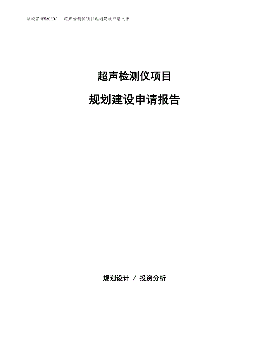 超声检测仪项目规划建设申请报告范文.docx_第1页