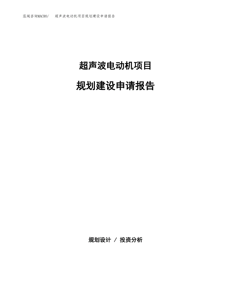 超声波电动机项目规划建设申请报告范文.docx_第1页