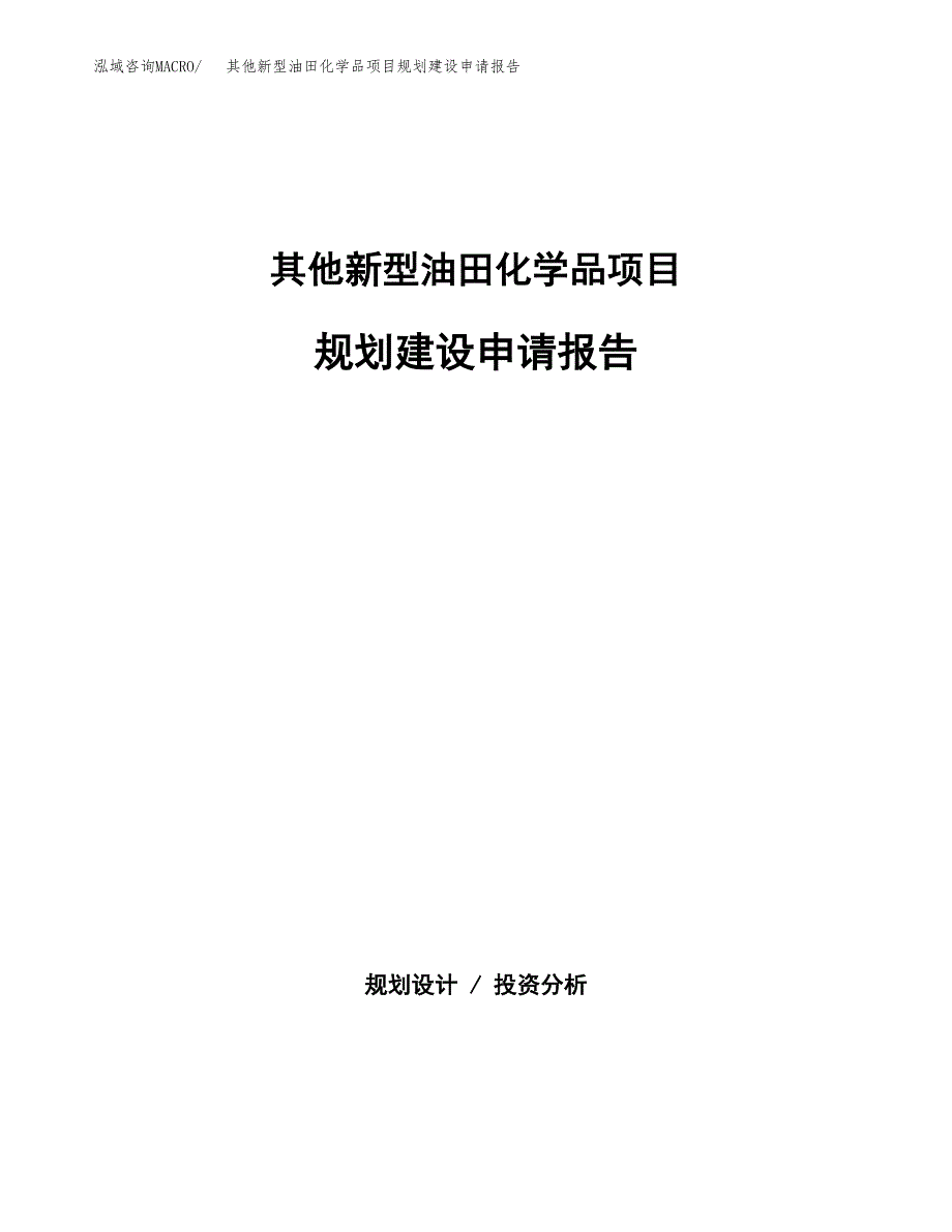 其他新型油田化学品项目规划建设申请报告范文.docx_第1页