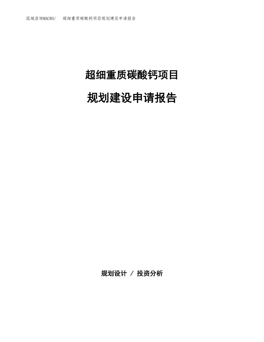 超细重质碳酸钙项目规划建设申请报告范文.docx_第1页