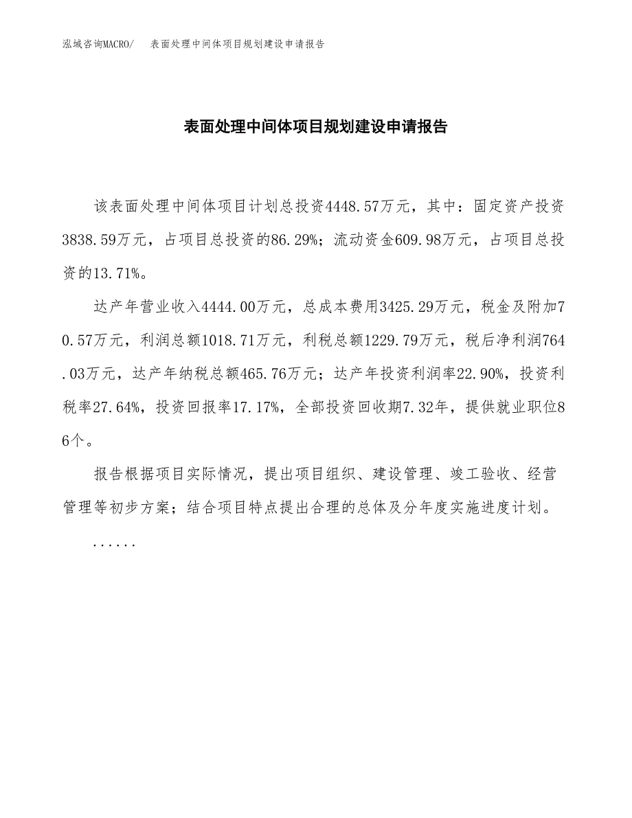 表面处理中间体项目规划建设申请报告范文.docx_第2页