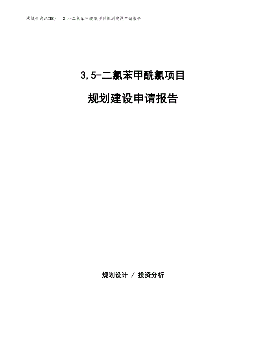 3，5-二氯苯甲酰氯项目规划建设申请报告范文.docx_第1页