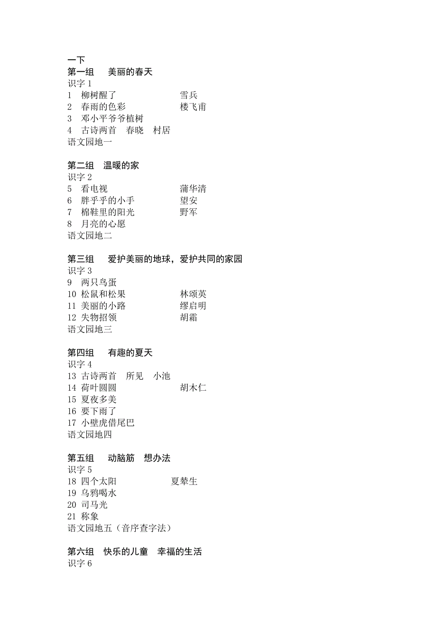 小学语文人教版教材目录_第3页