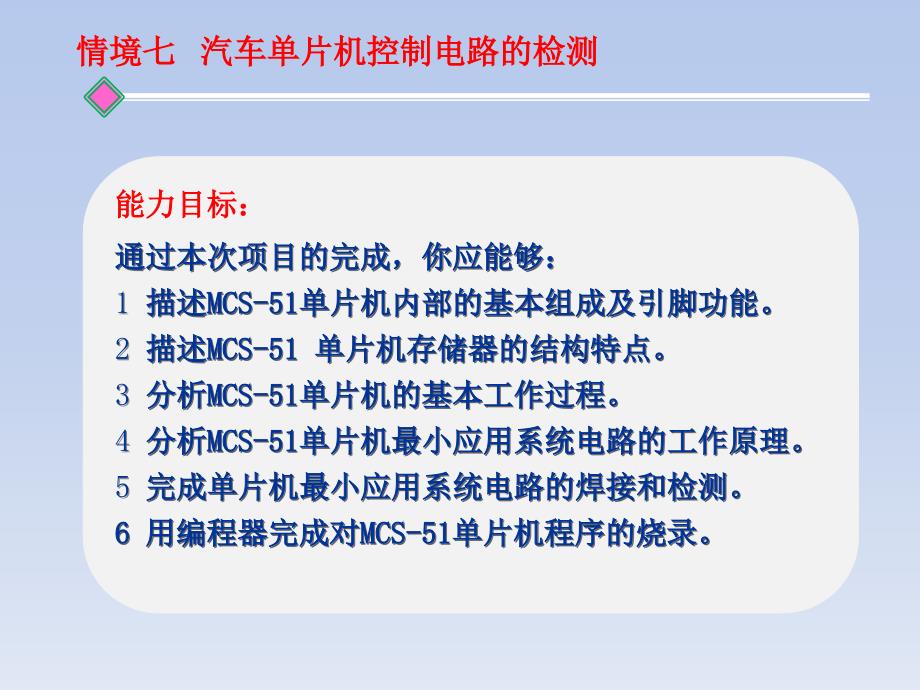 汽车电工电子技术基础-高职汽车类-97163-情境七汽车单片机控制电路的检测_第1页