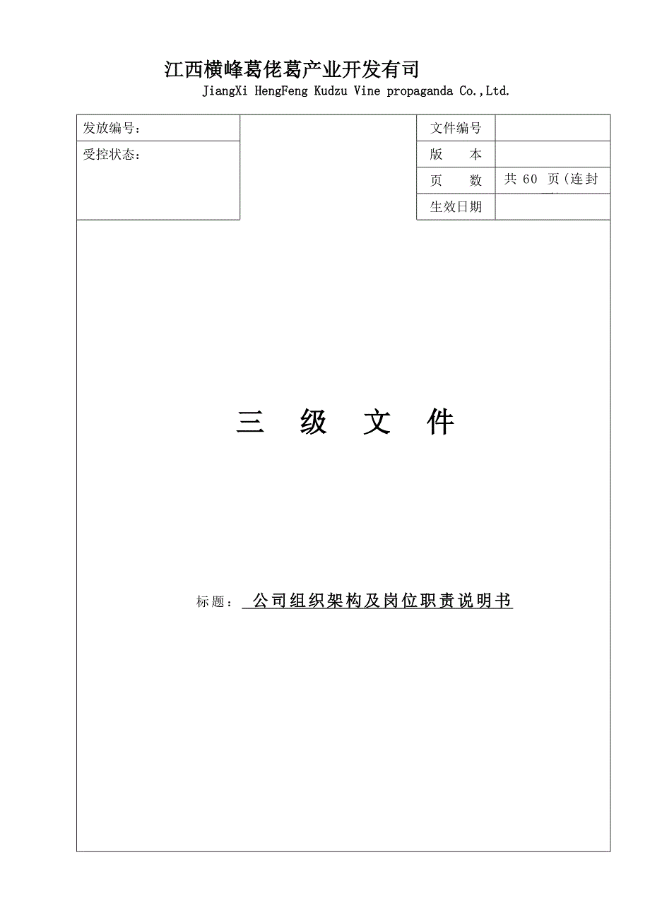 公司组织机构图及岗位职责_第1页