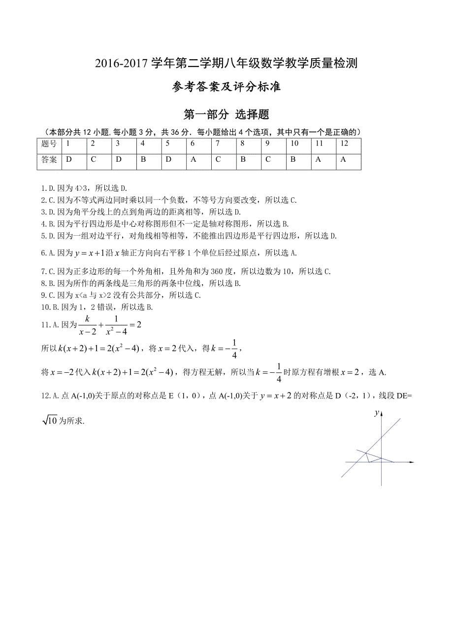 2016-2017福田区八下统考试卷(含答案解析)_第5页