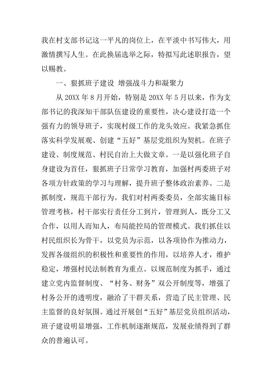 20xx村书记述职报告_1_第4页