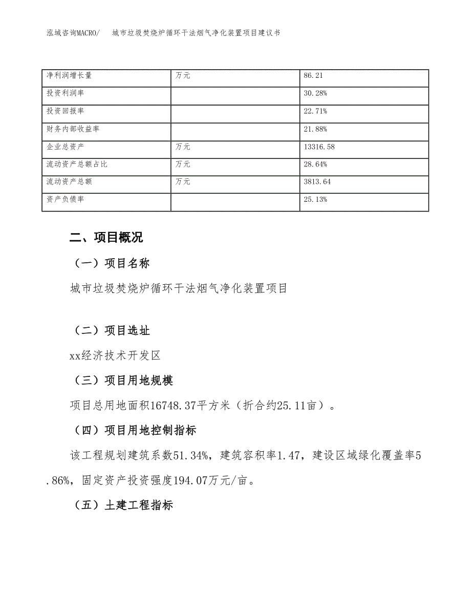 城市垃圾焚烧炉循环干法烟气净化装置项目建议书（25亩）.docx_第5页