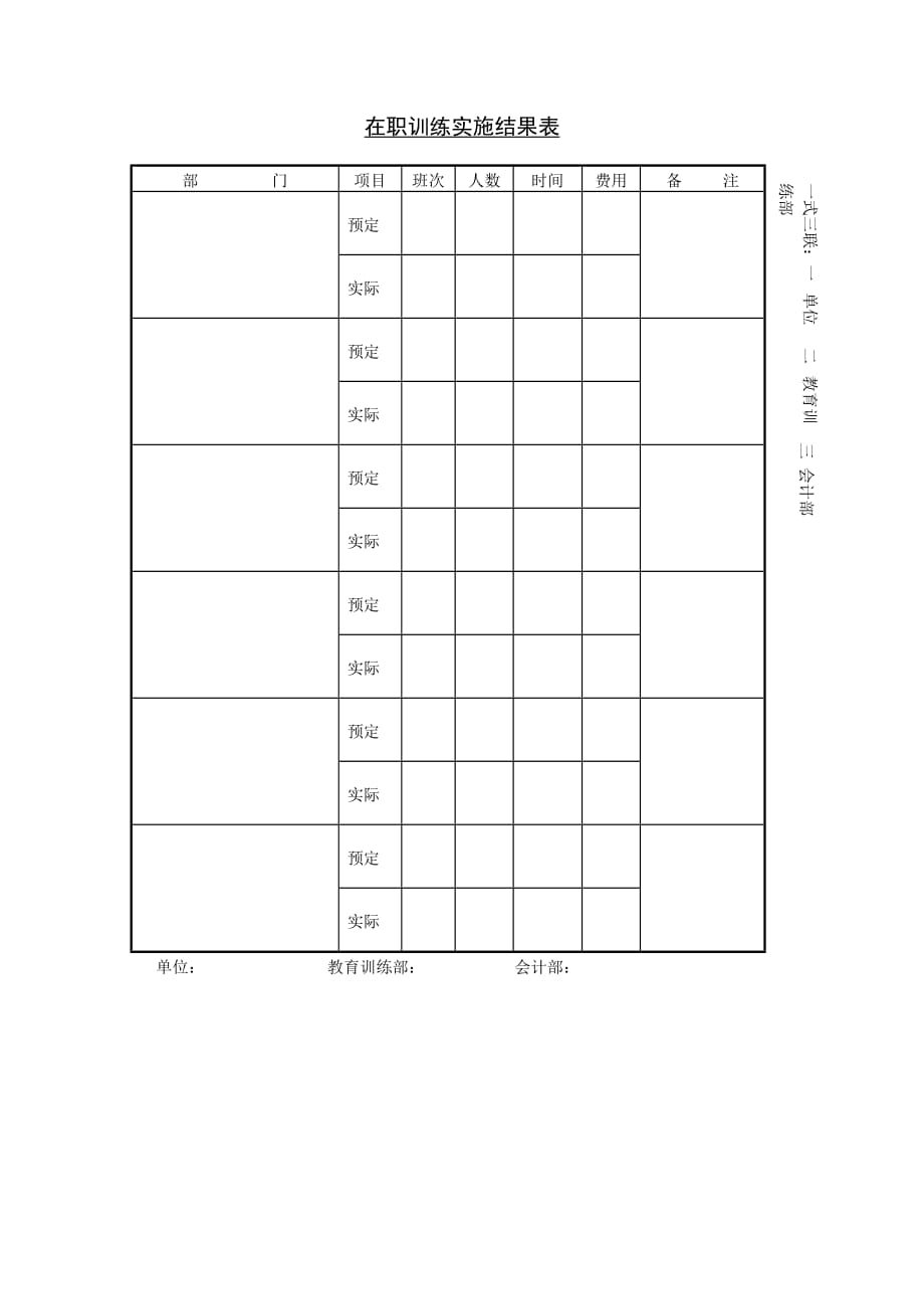 第十三节 在职训练实施结果表_第1页