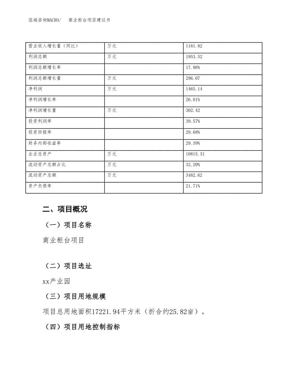 商业柜台项目建议书（26亩）.docx_第5页