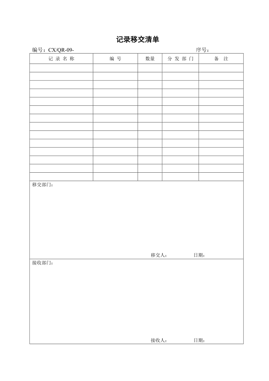 记录移交清单_第1页