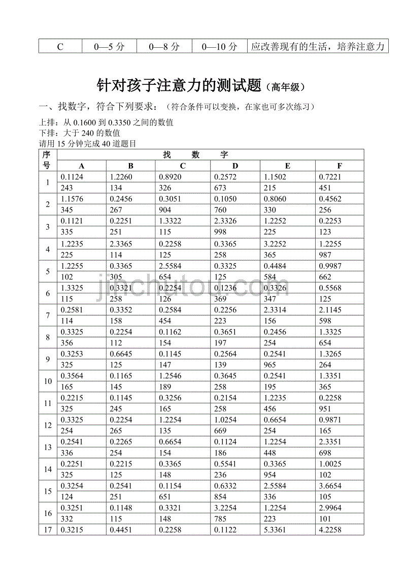 小学生注意力测试试题_第2页