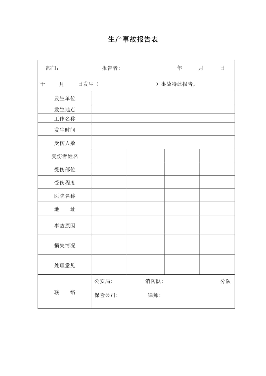 生产事故明细记录报告表_第1页