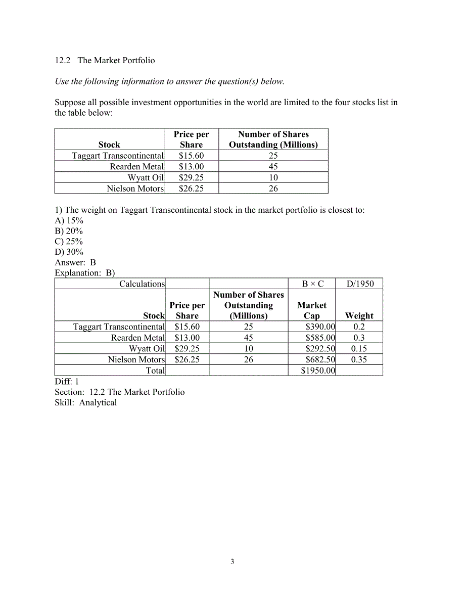 公司理财 课后习题及答案chapter 12   estimating the cost of capital_第3页