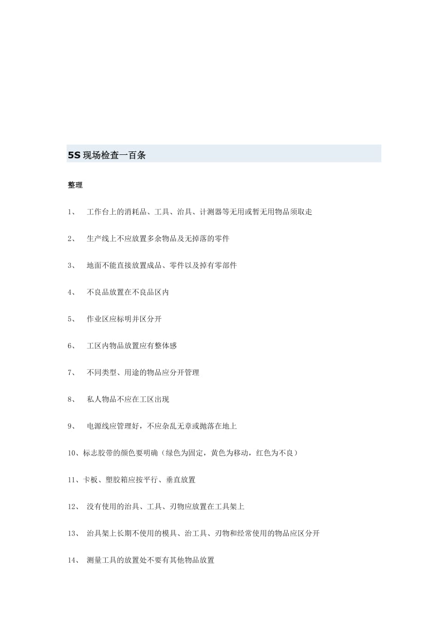 5s现场检查一百条概述.doc_第1页