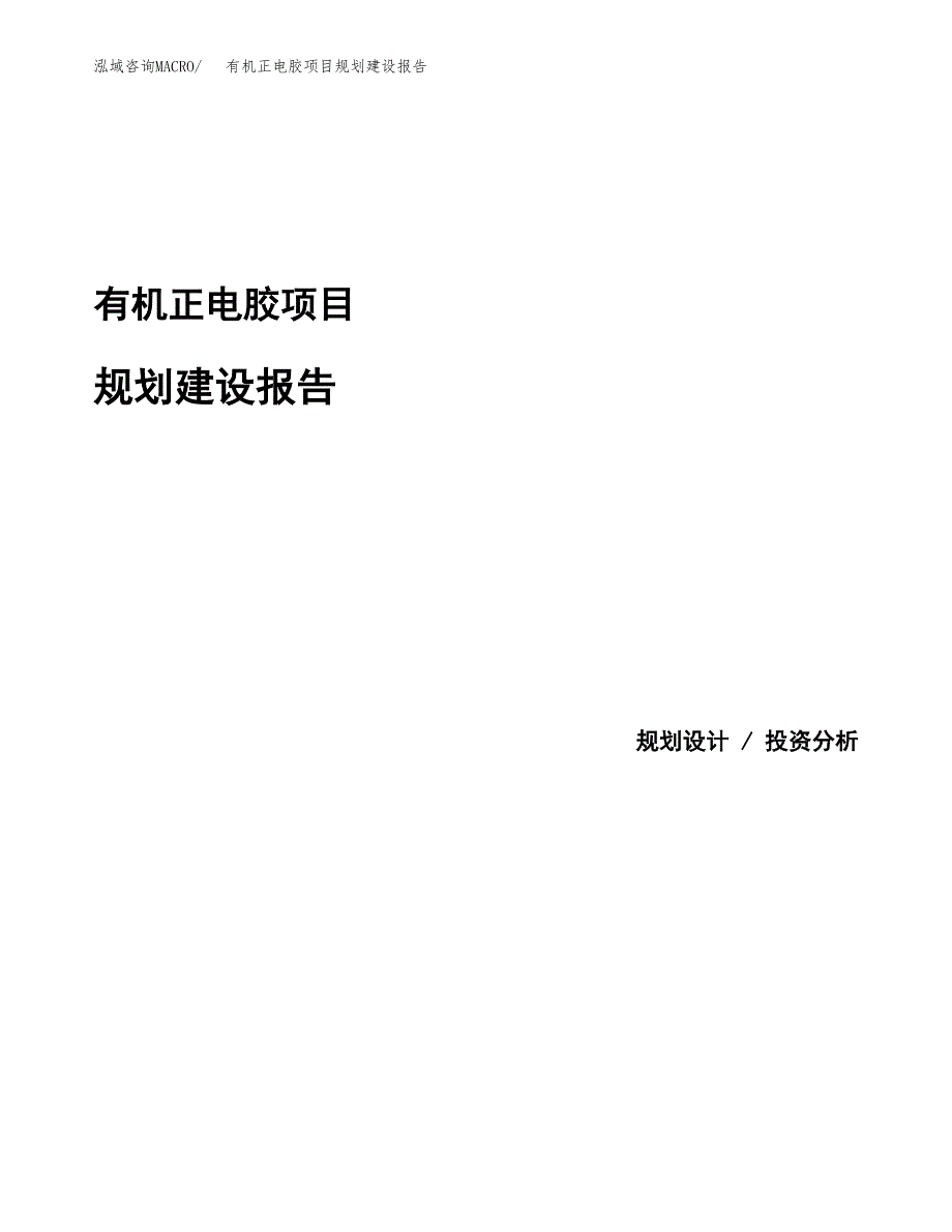 有机正电胶项目规划建设报告.docx_第1页