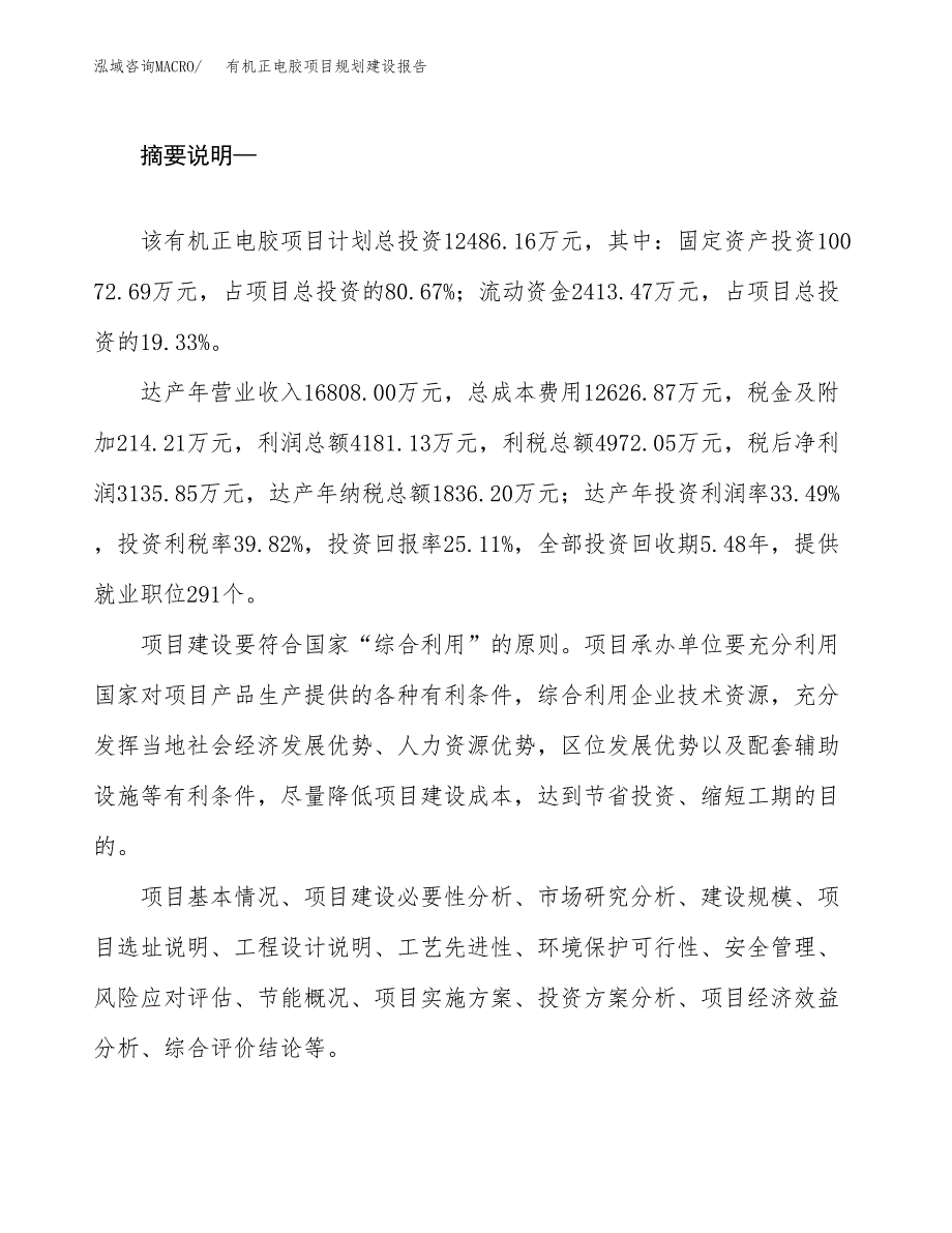 有机正电胶项目规划建设报告.docx_第2页