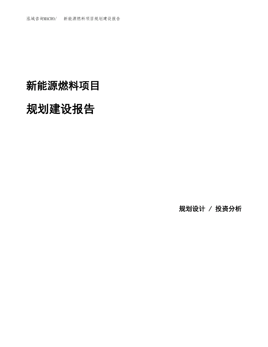 新能源燃料项目规划建设报告.docx_第1页