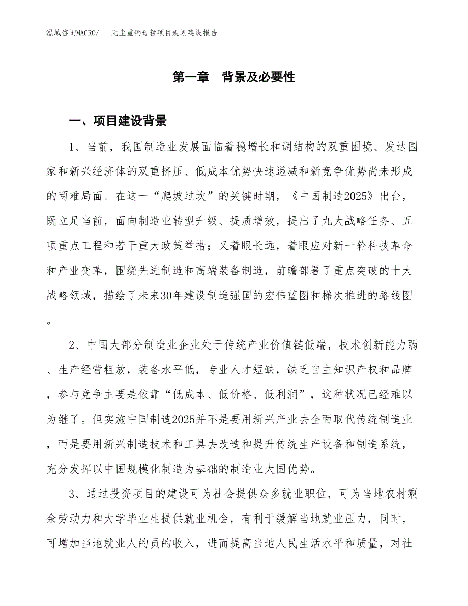 无尘重钙母粒项目规划建设报告.docx_第3页