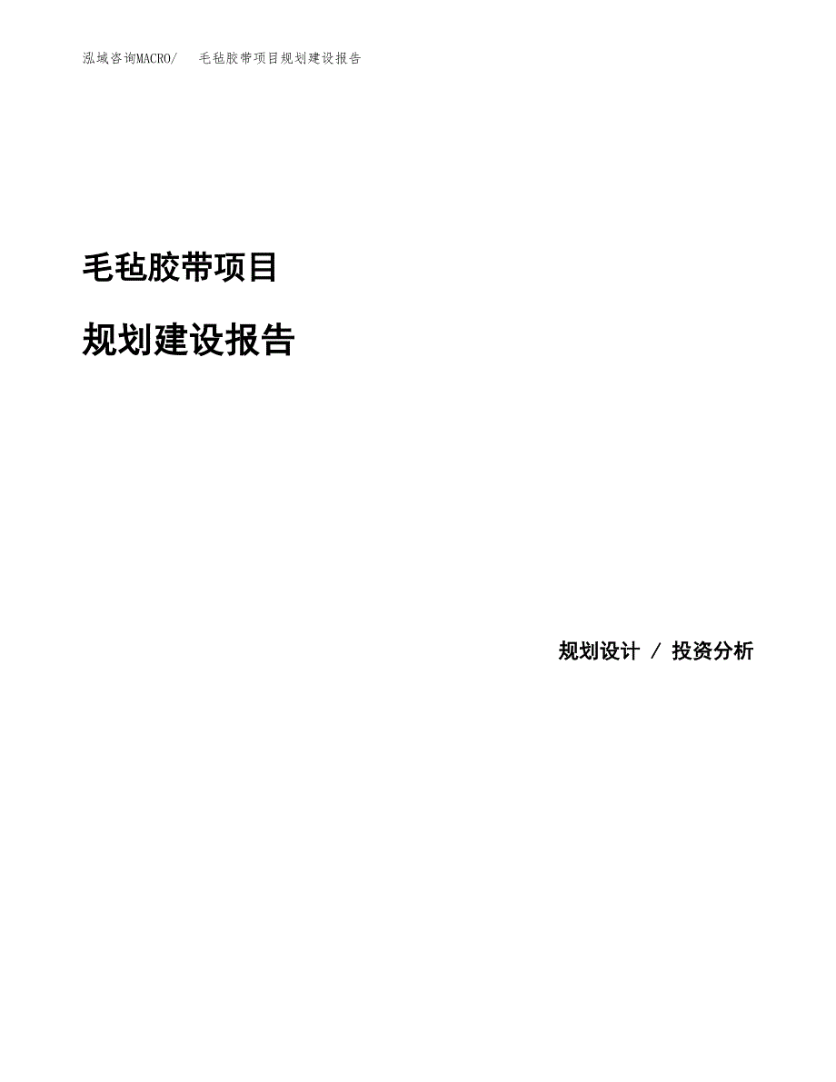 毛毡胶带项目规划建设报告.docx_第1页