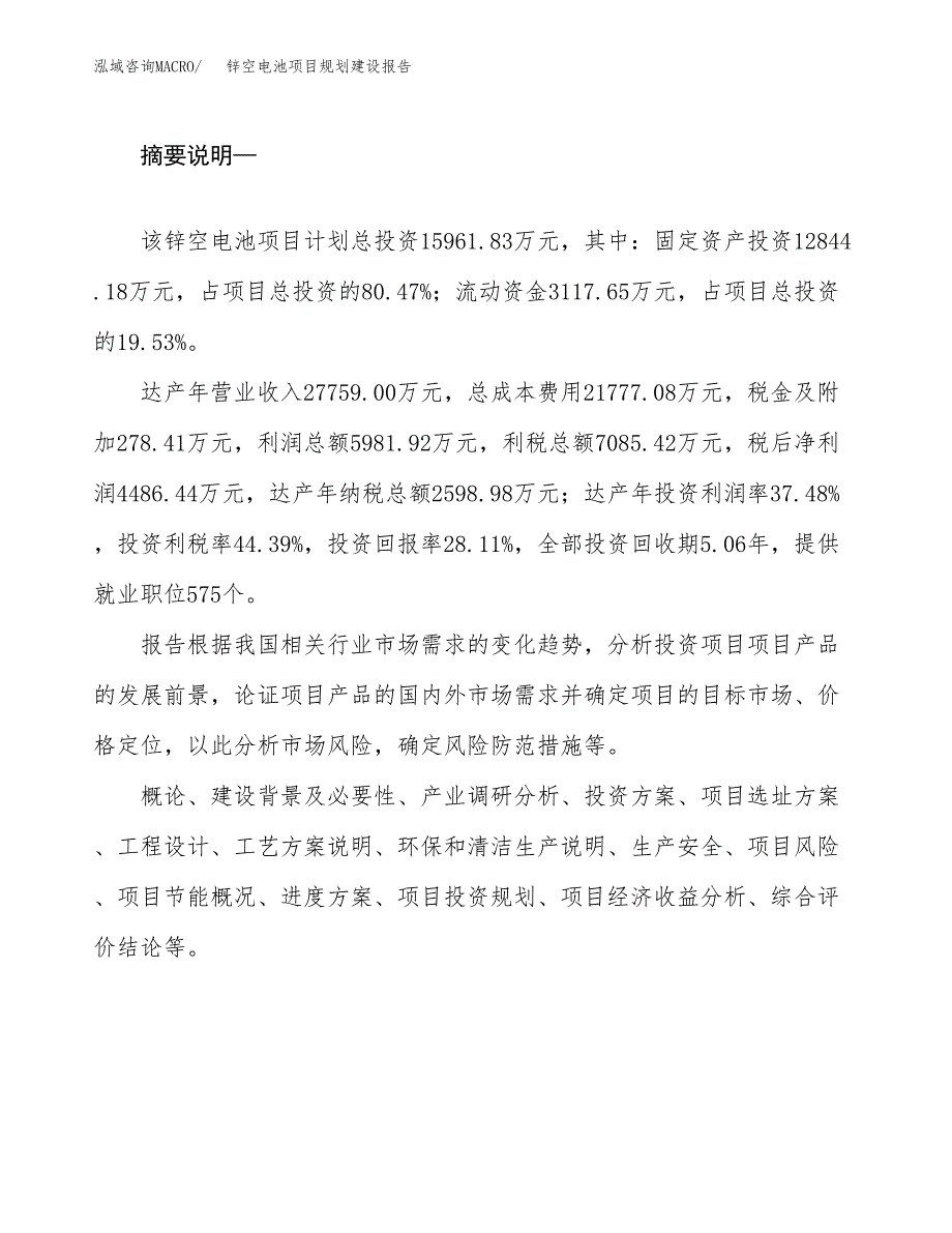 锌空电池项目规划建设报告.docx_第2页