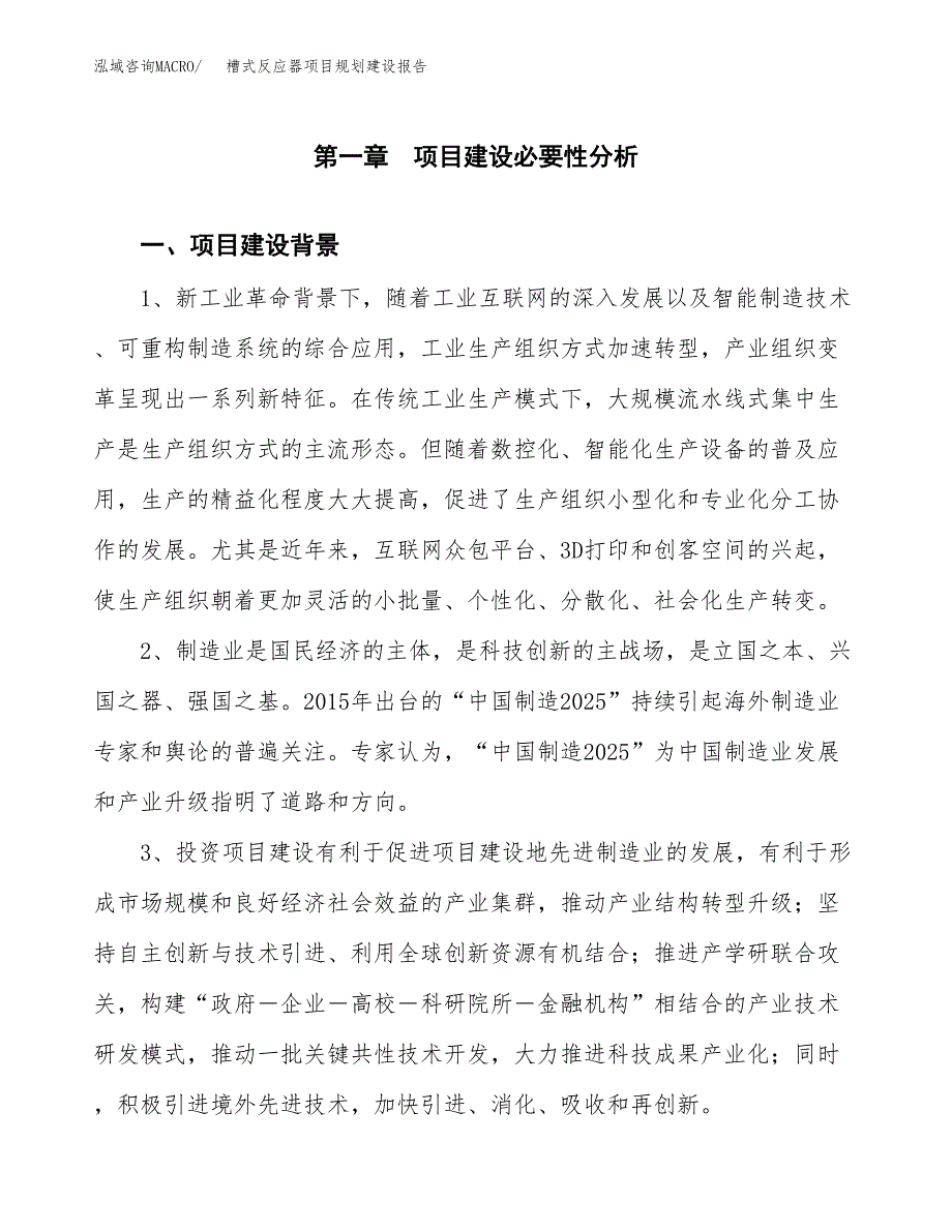 槽式反应器项目规划建设报告.docx_第3页