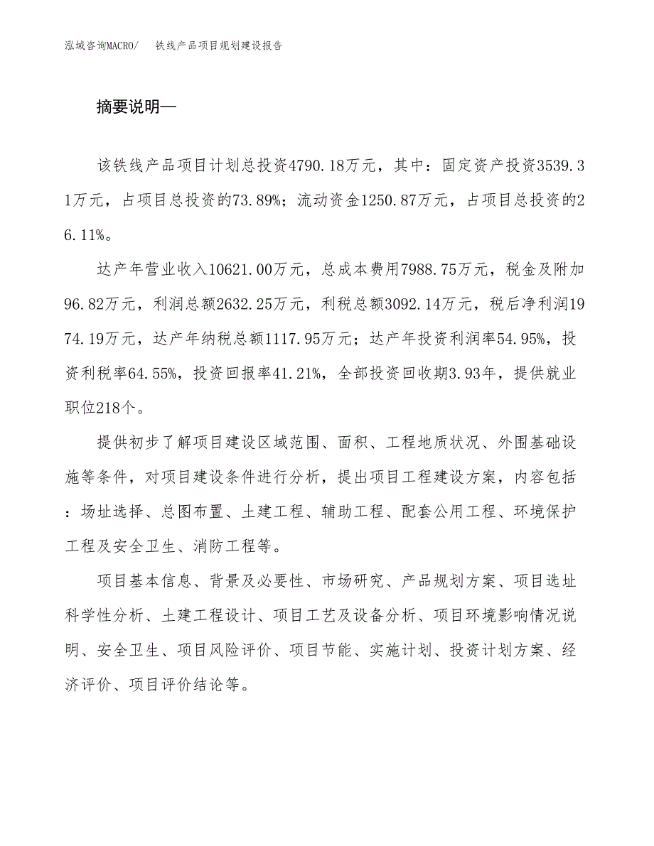 铁线产品项目规划建设报告.docx_第2页