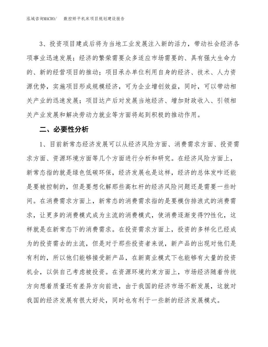 数控矫平机床项目规划建设报告.docx_第5页