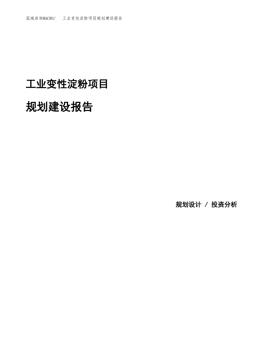 工业变性淀粉项目规划建设报告.docx_第1页