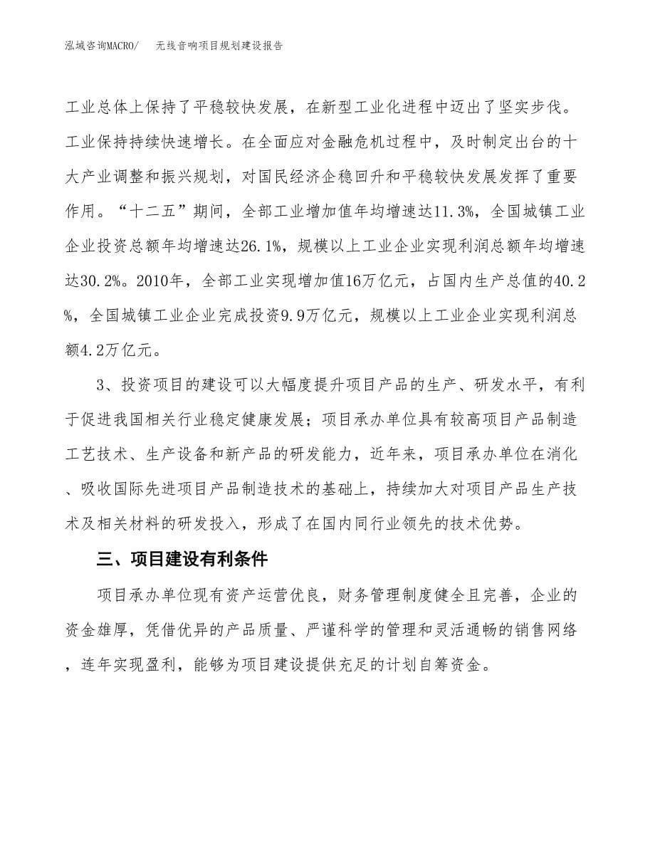 无线音响项目规划建设报告.docx_第5页