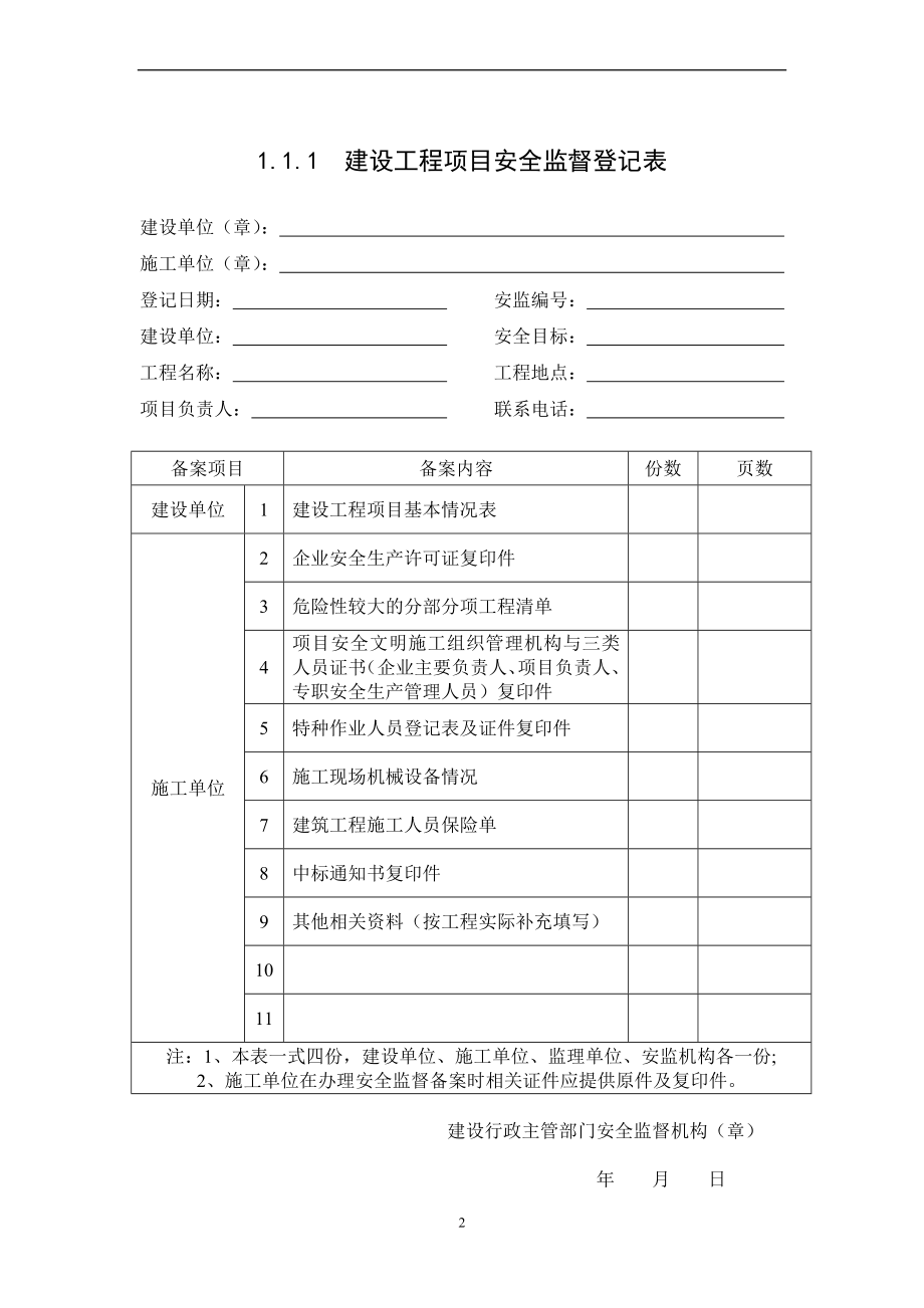 某省建设工程施工现场安全管理台帐_1_第2页