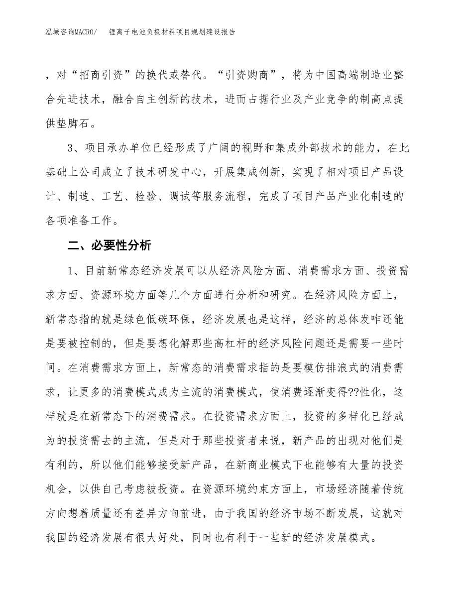 锂离子电池负极材料项目规划建设报告.docx_第5页