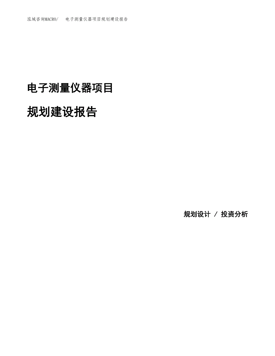 电子测量仪器项目规划建设报告.docx_第1页