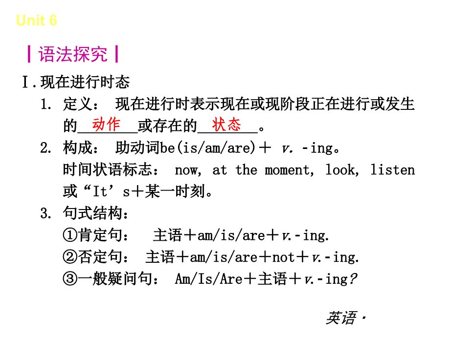 中考小复习中考复习课件：人教版七年级英语下册15份中考小复习中考复习课件：人教版七年级英语下册Unit6I'mwatchingTV_第2页