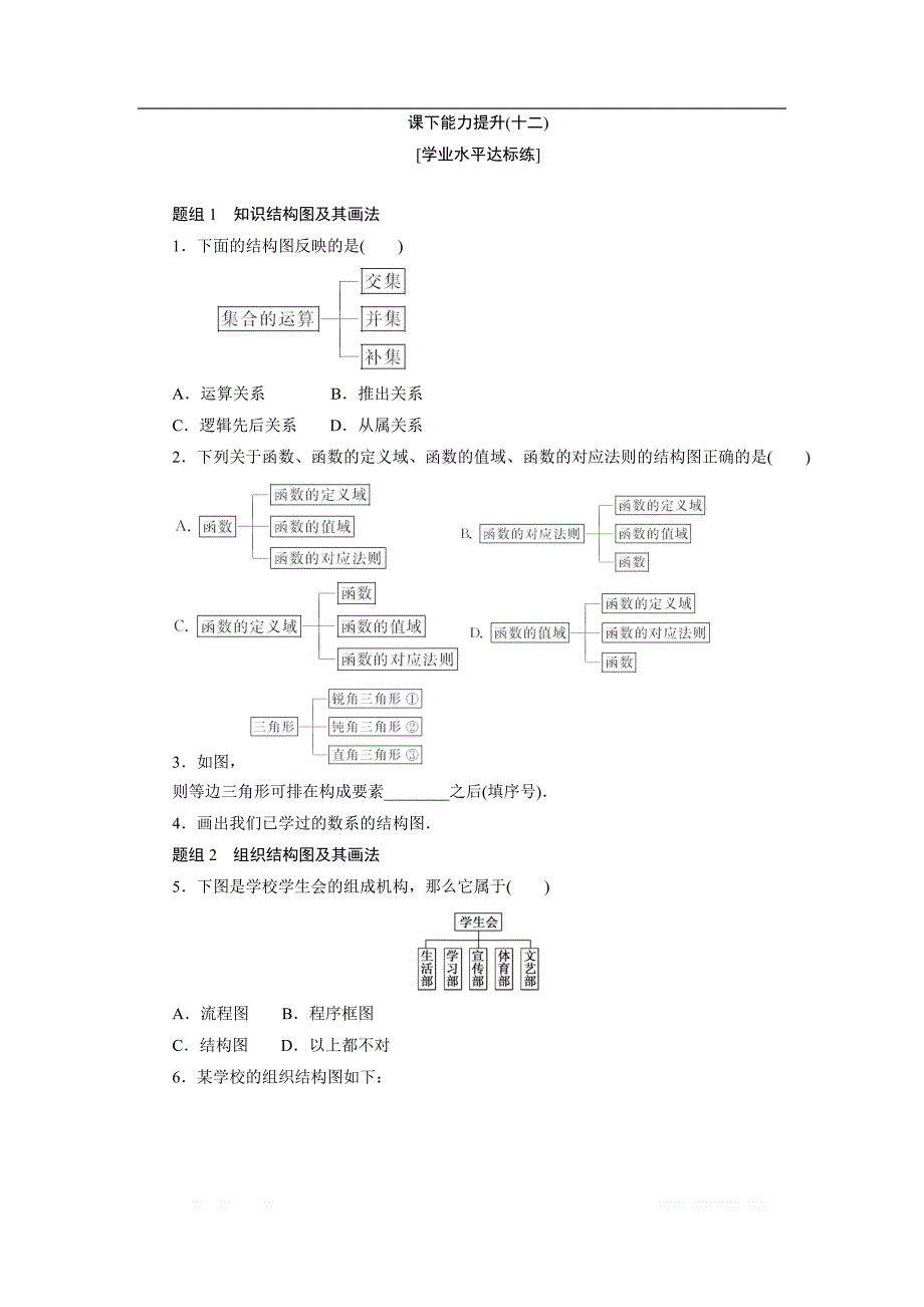 2017-2018学年高中数学人教A版选修1-2创新应用课下能力提升（十二） _第1页