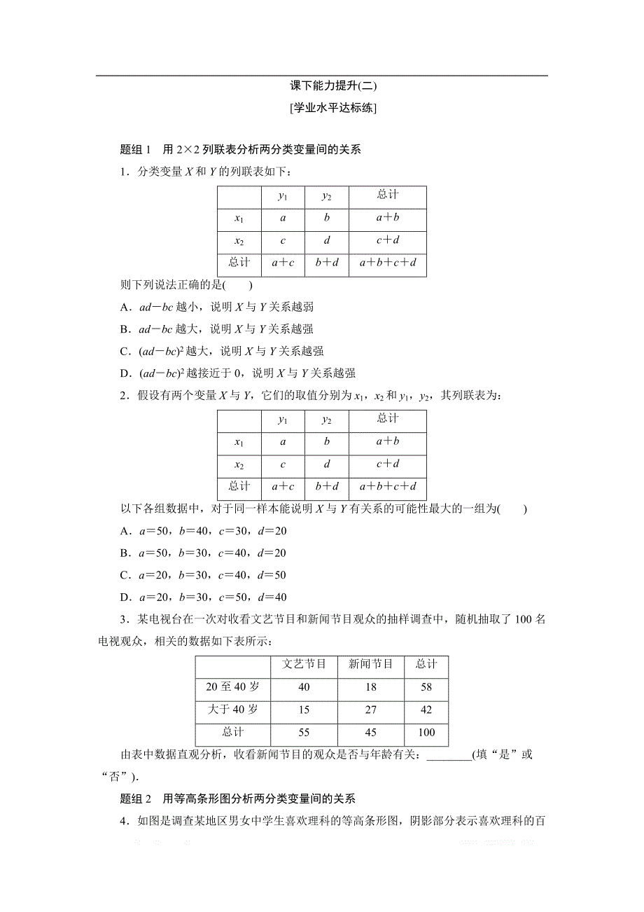 2017-2018学年高中数学人教A版选修1-2创新应用课下能力提升（二） _第1页