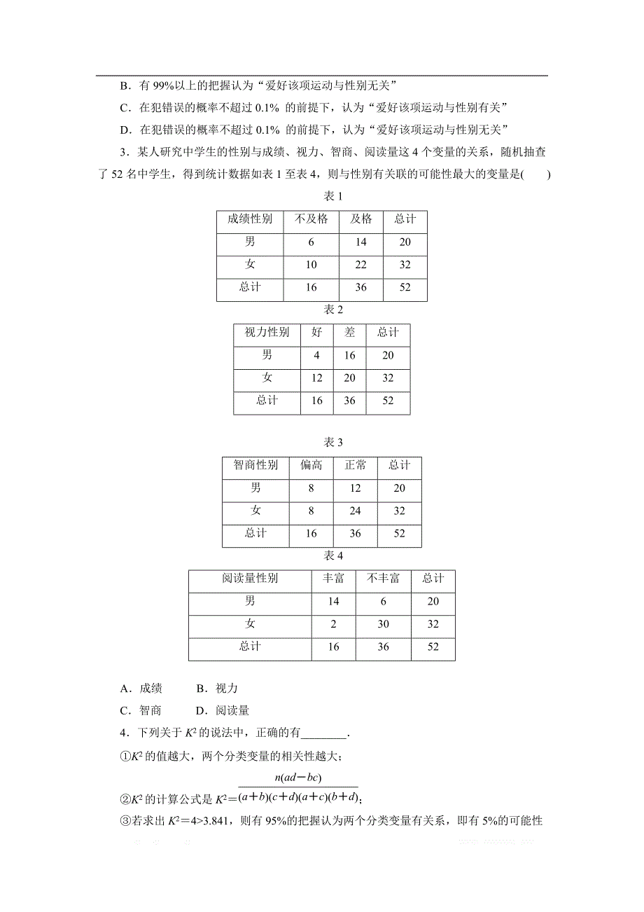 2017-2018学年高中数学人教A版选修1-2创新应用课下能力提升（二） _第4页