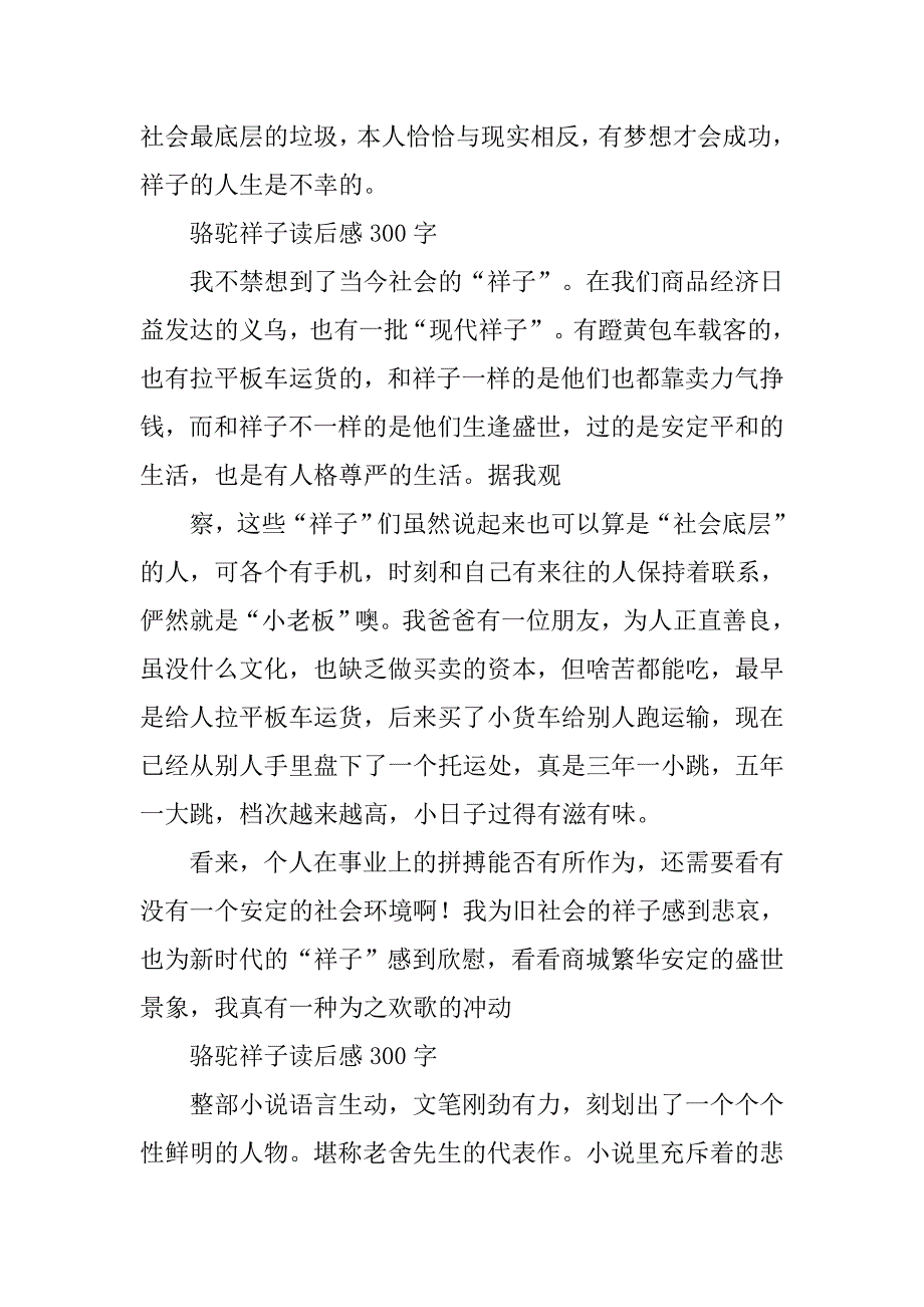 读祝福有感300字_第3页