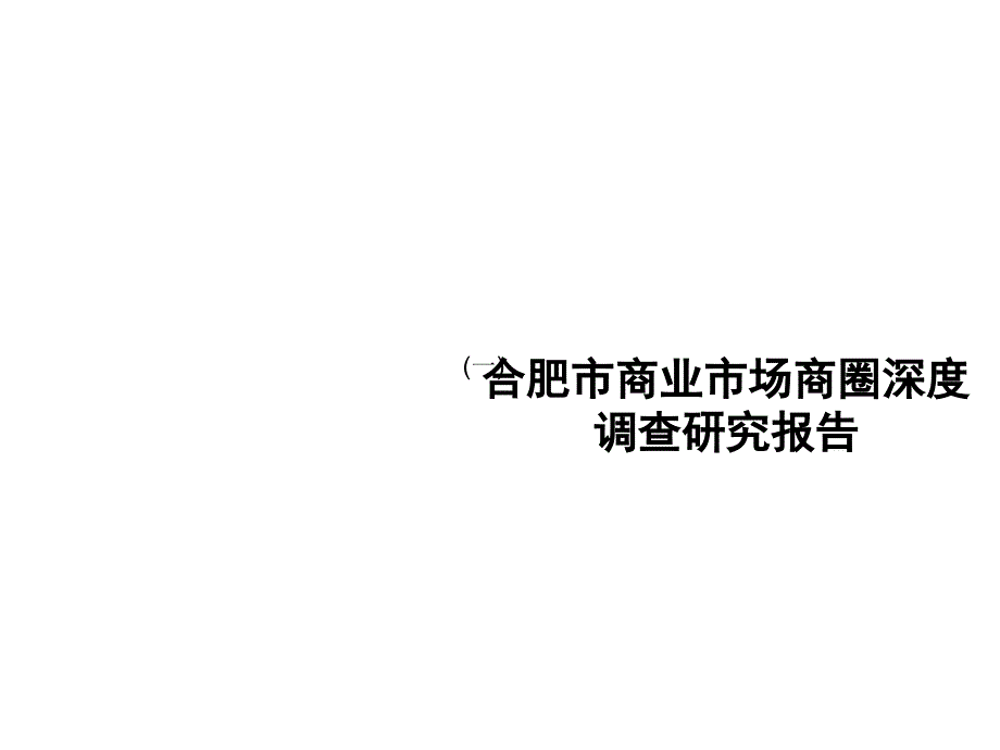 合肥市商业市场商圈深度调查研究报告(一)_第1页