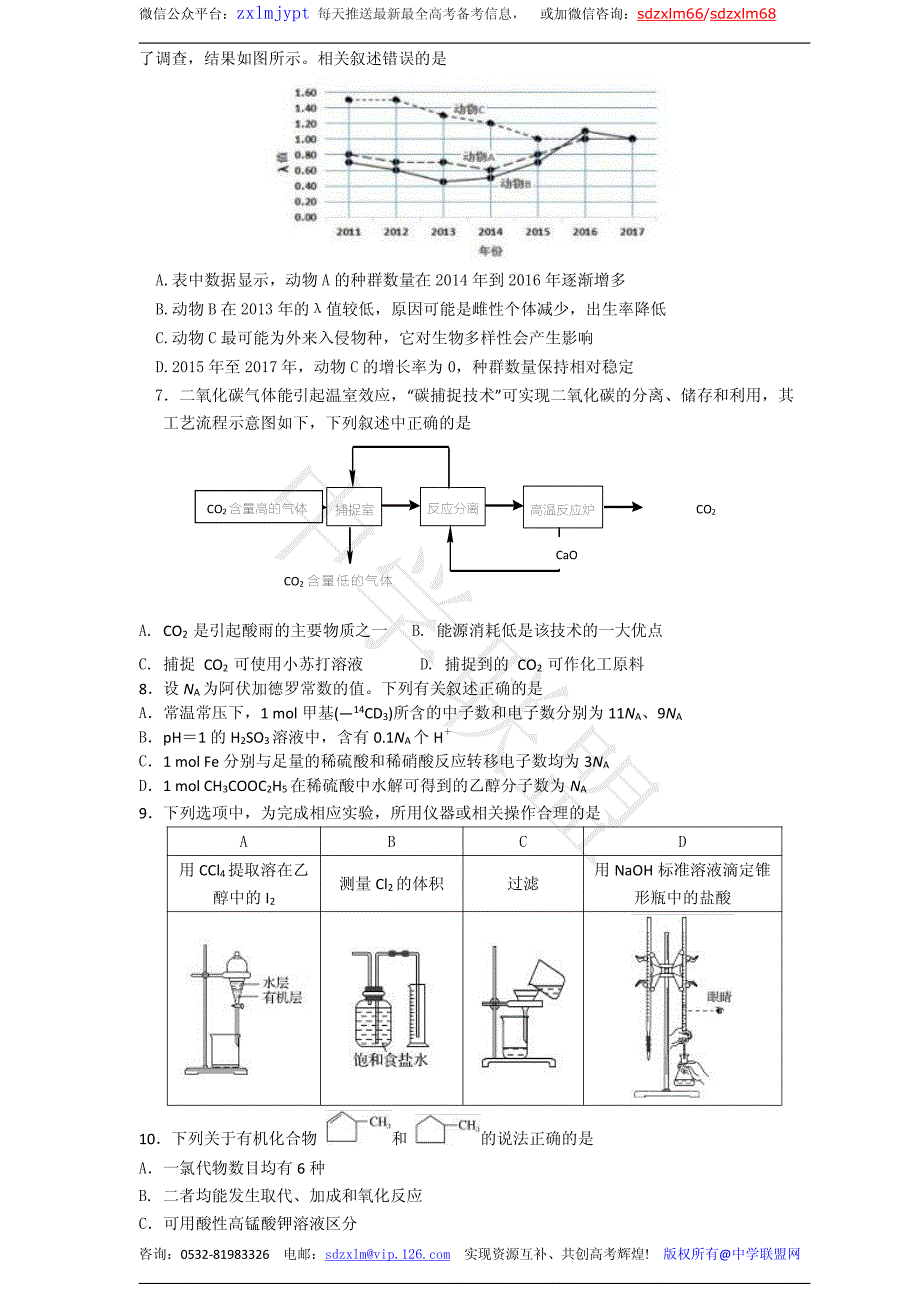 新题速递---山师附中2019年高考考前打靶卷6.1-2日（（理综）_第2页