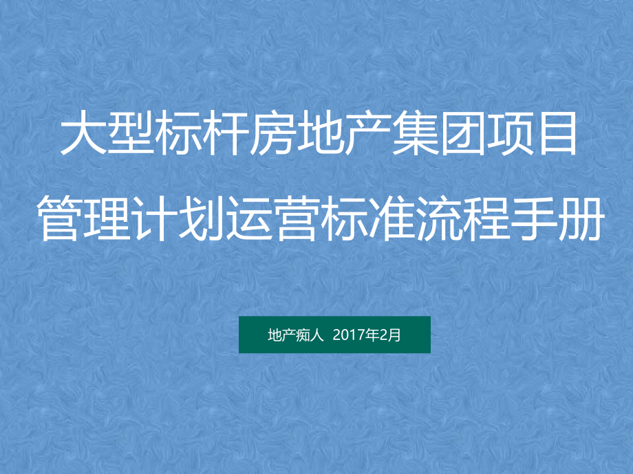 大型标杆房地产集团项目管理手册-综合运营篇_第1页