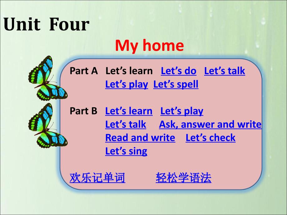 小学英语四年级上册《Unit 4 My Home》复习课件_第1页
