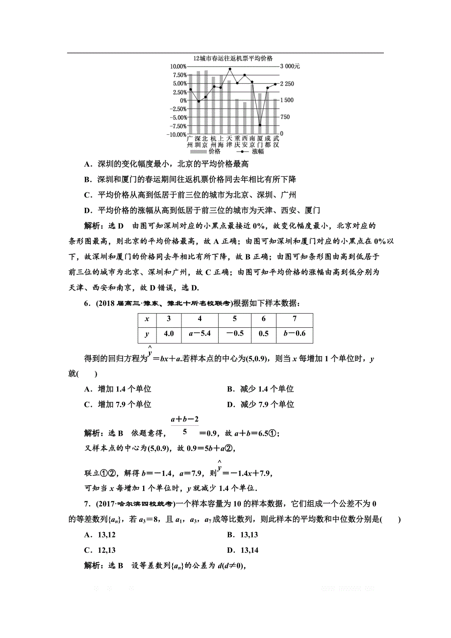 2018学高考理科数学通用版练酷专题二轮复习课时跟踪检测：（十四） 统计与统计案例 _第3页