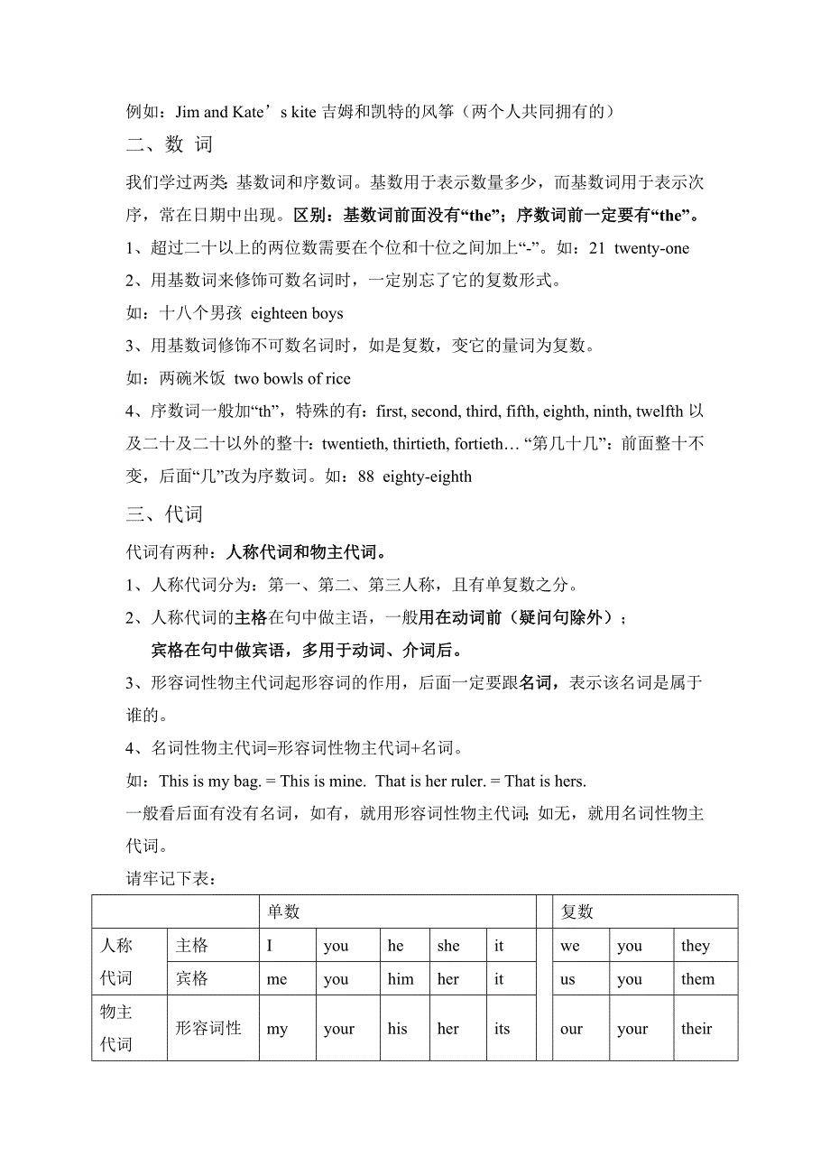 小学英语名词 讲解及练习_第2页