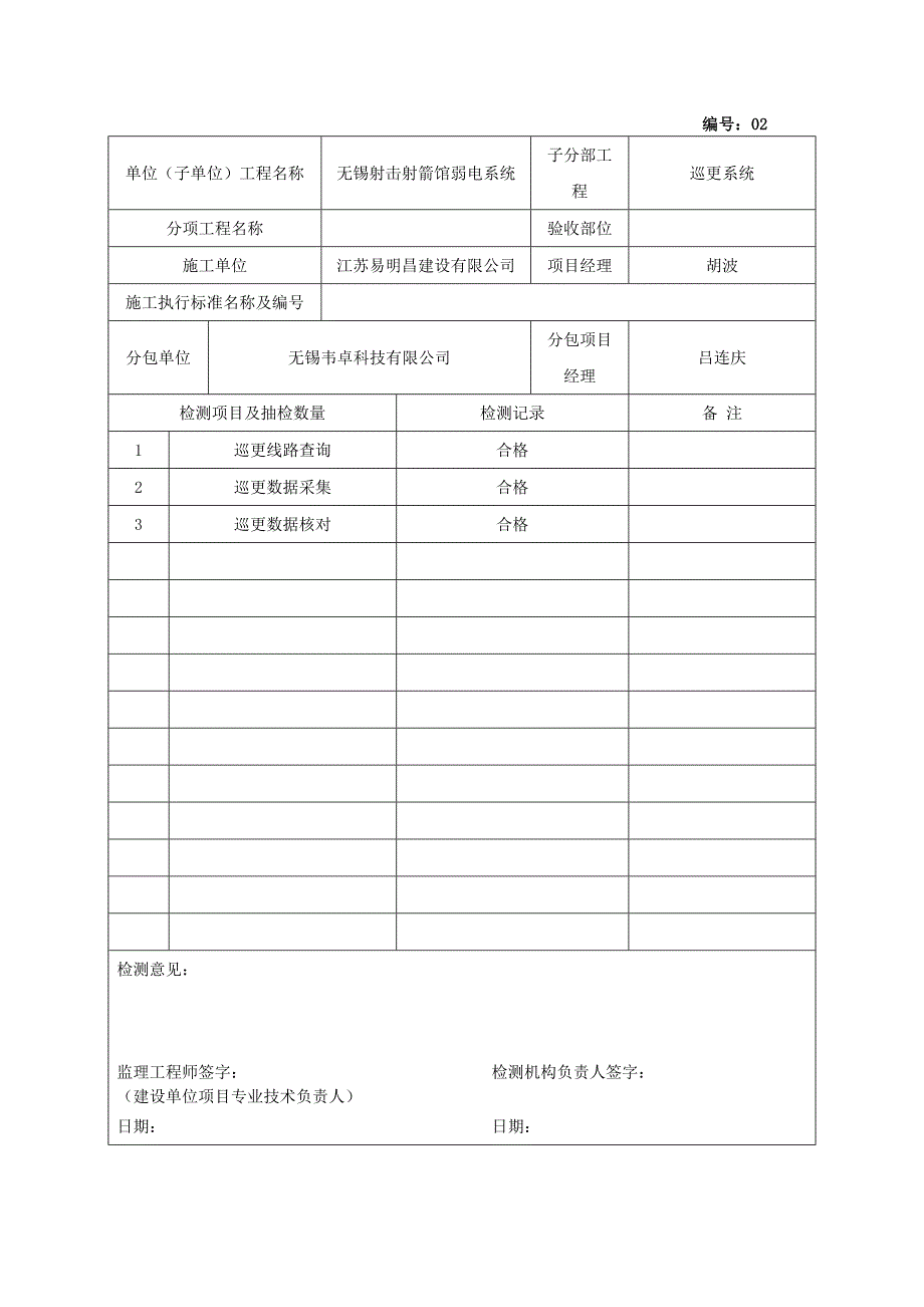 表c.0.1  智能建筑工程分项工程质量检测记录表_第2页