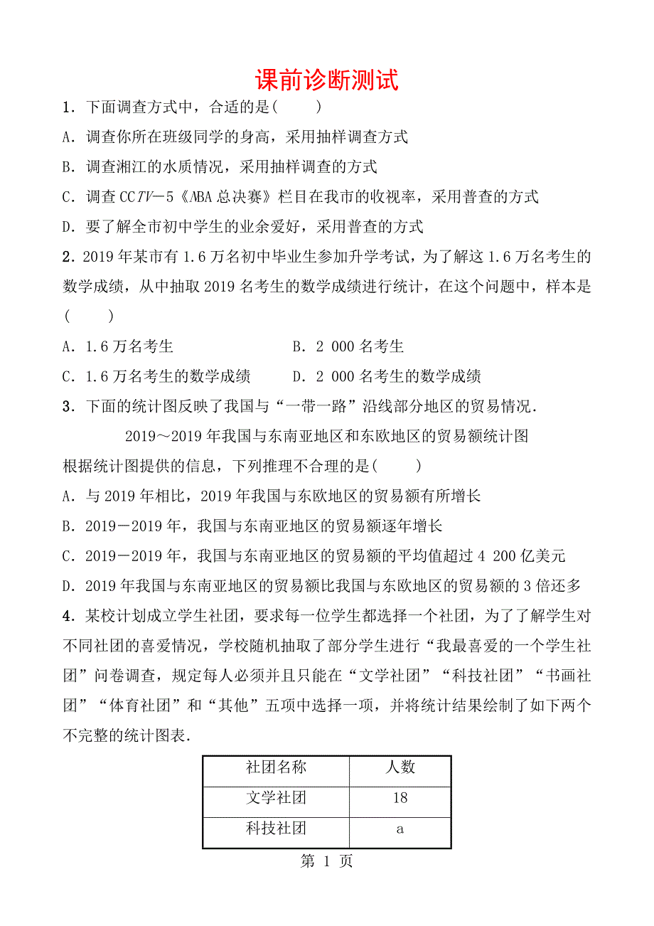 36第十章 第一节 课前诊断测试_第1页