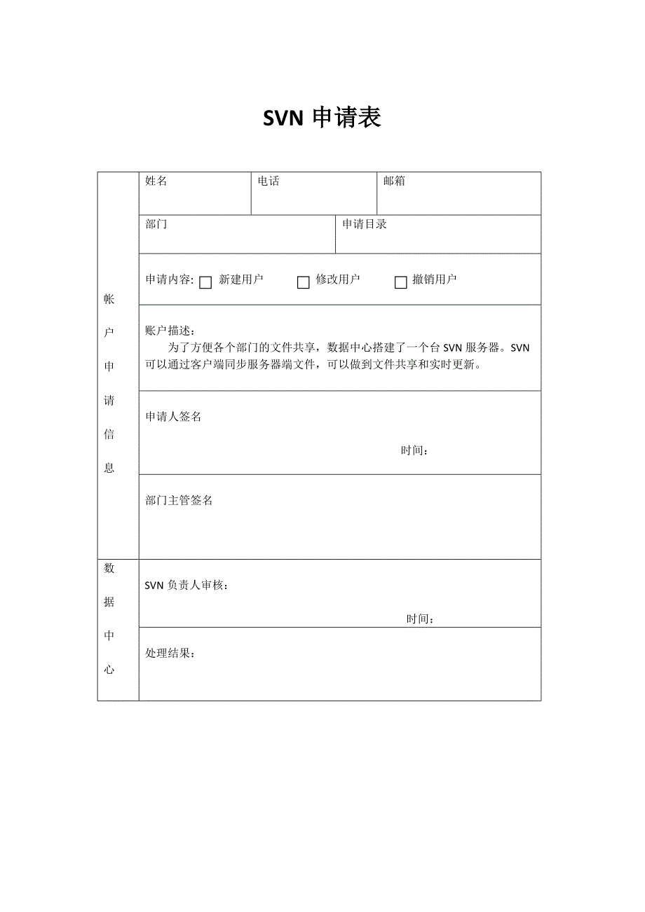 svn申请表_第1页