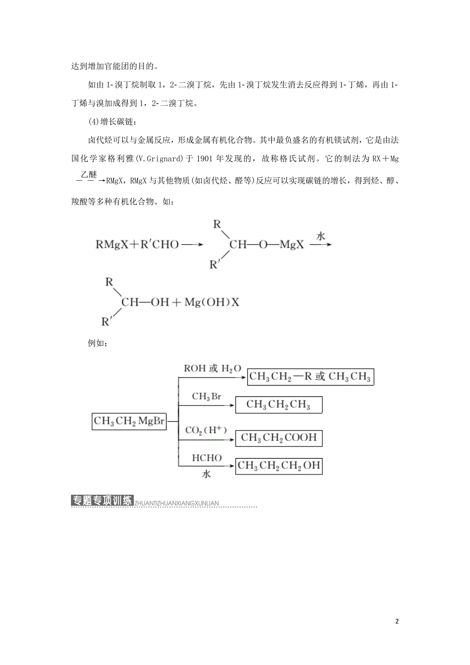 2019高中化学 第1部分 专题4 小专题大智慧（三）有机合成中的&ldquo;明星分子&rdquo;&mdash;&mdash;卤代烃讲义（含解析）苏教版选修5_第2页